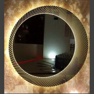 Golden Round Led Mirror