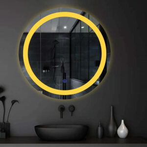 Golden Round Mirror