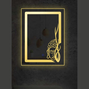 Square Golden Led Mirror