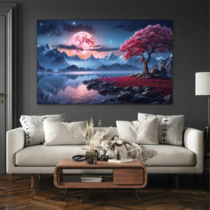 Pretty Night Canvas painting with frame Big Size Wall Art for living room,Bedroom,Drawing room,Hotels