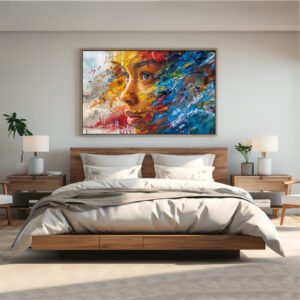 Abstract Pretty Face Canvas painting with frame Big Size Wall Art for living room,Bedroom,Drawing room,Hotels