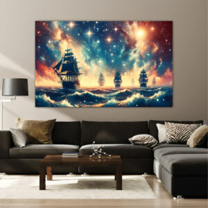 Wonderful Sea Boats Face Canvas painting with frame Big Size Wall Art for living room,Bedroom,Drawing room,Hotels