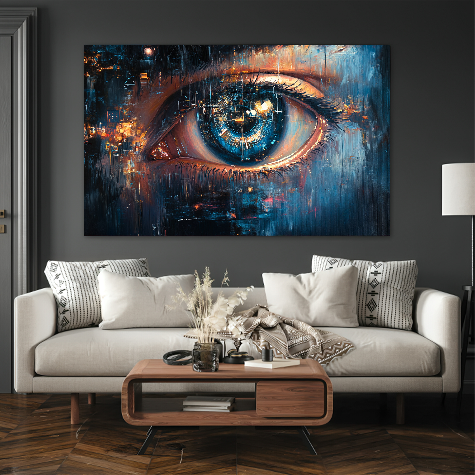Scientific Eye Canvas painting with frame Big Size Wall Art for living room,Bedroom,Drawing room,Hotels - Image 6