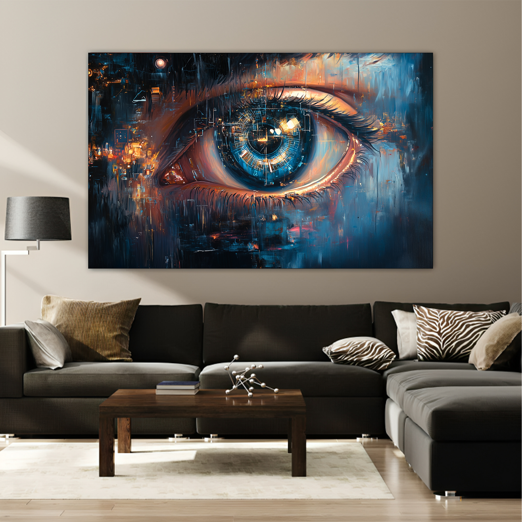 Scientific Eye Canvas painting with frame Big Size Wall Art for living room,Bedroom,Drawing room,Hotels - Image 4