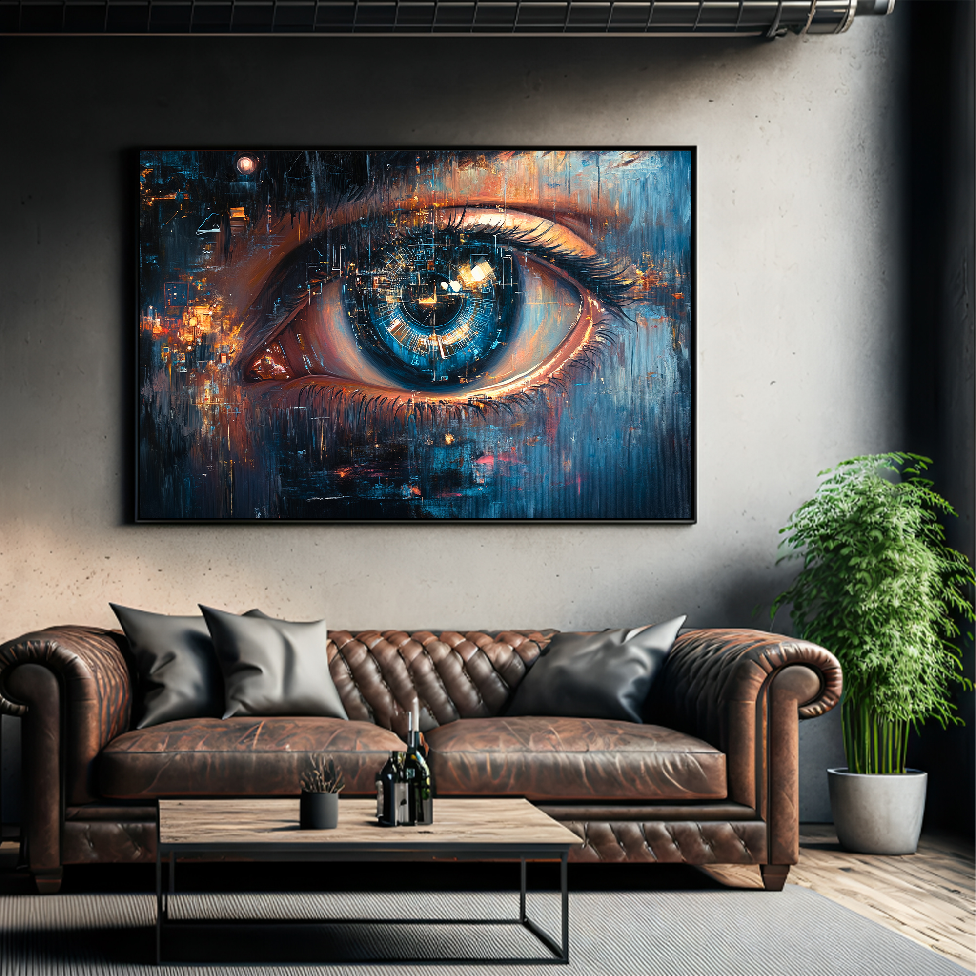 Scientific Eye Canvas painting with frame Big Size Wall Art for living room,Bedroom,Drawing room,Hotels - Image 3