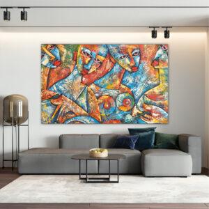 Picasso Abstract Canvas painting with frame Big Size Wall Art for living room,Bedroom,Drawing room,Hotels