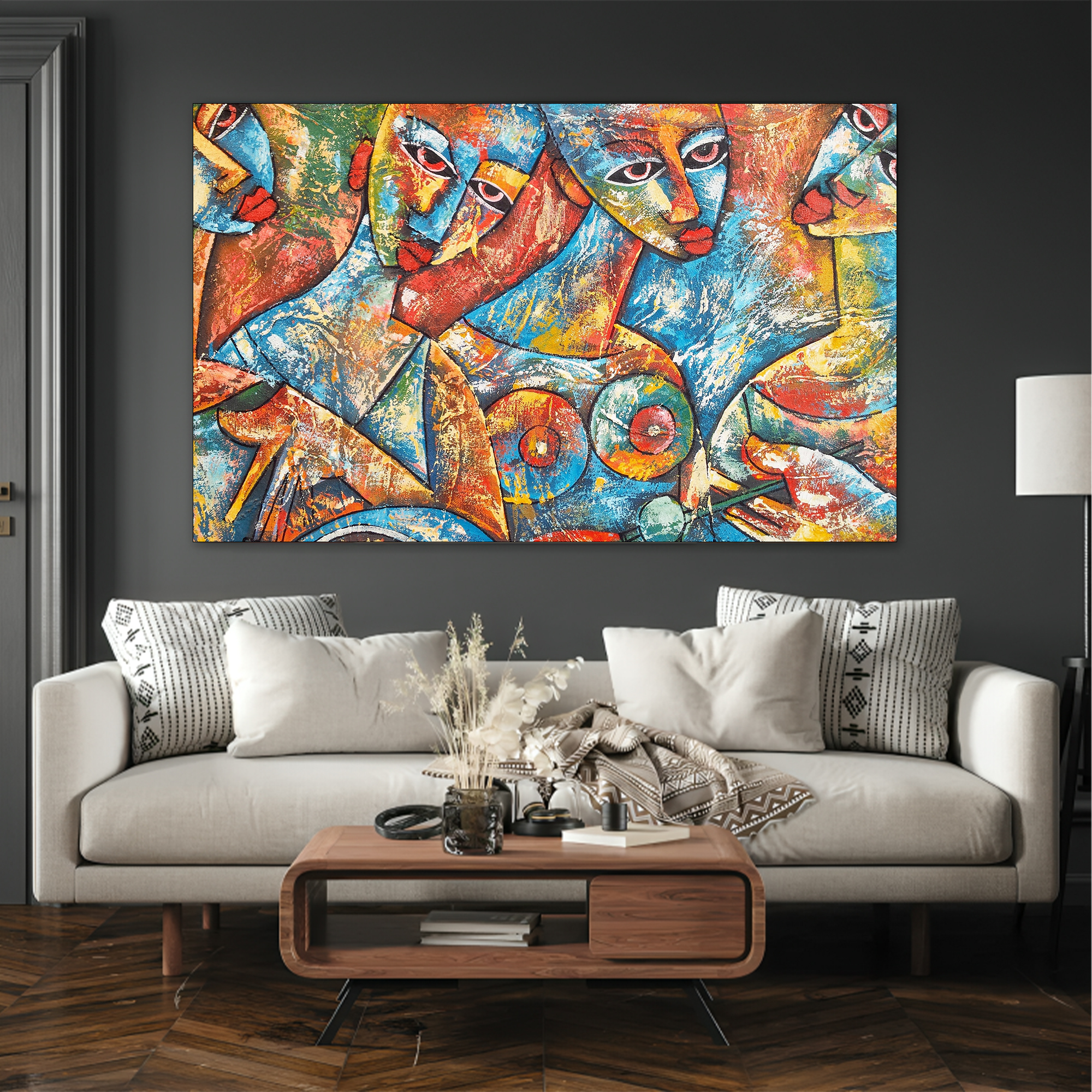 Picasso Abstract Canvas painting with frame Big Size Wall Art for living room,Bedroom,Drawing room,Hotels - Image 6