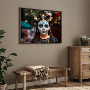 Skull with Beauty Canvas painting with frame Big Size Wall Art for living room,Bedroom,Drawing room,Hotels