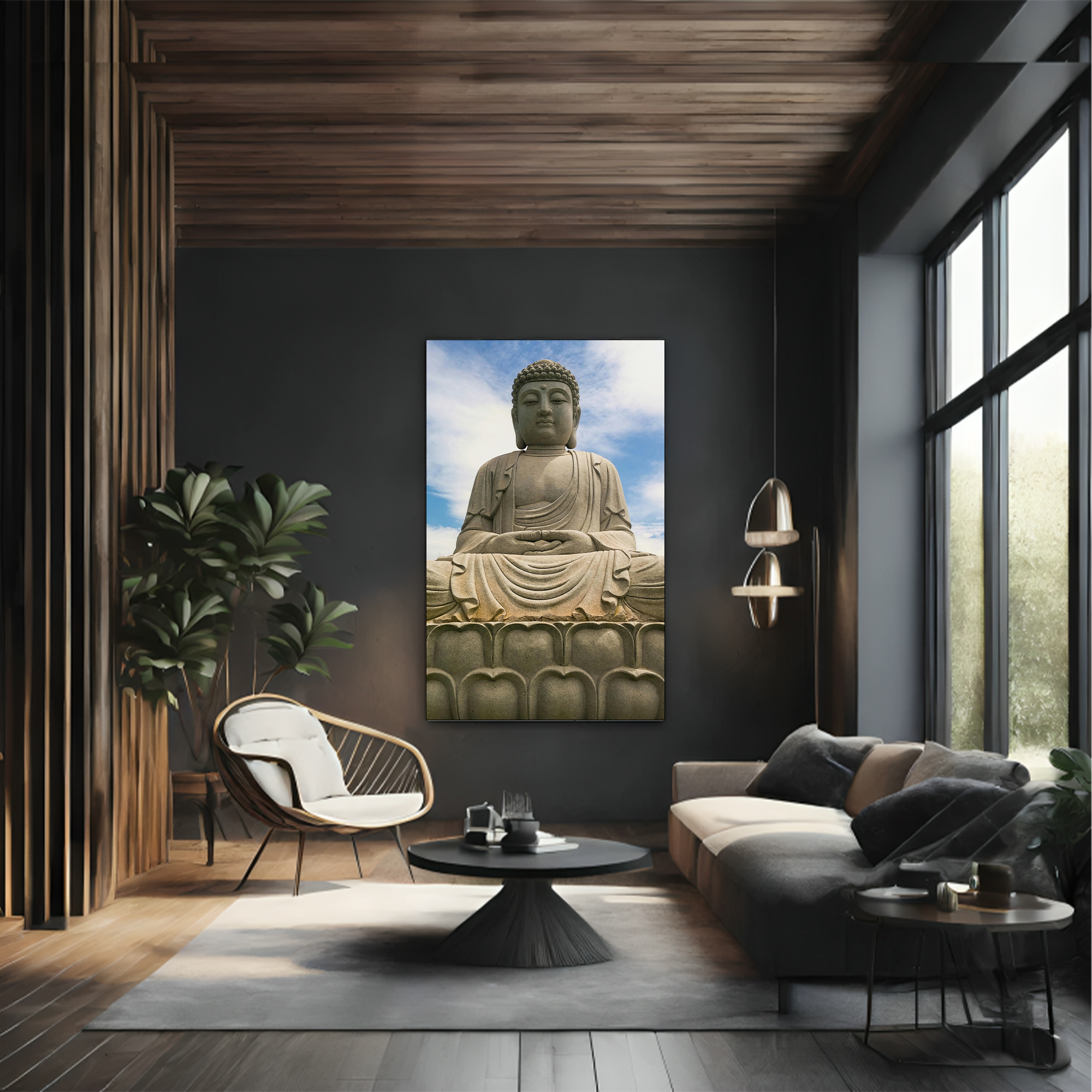 Lord Buddha Canvas painting with frame Big Size Wall Art for living room,Bedroom,Drawing room,Hotels - Image 6