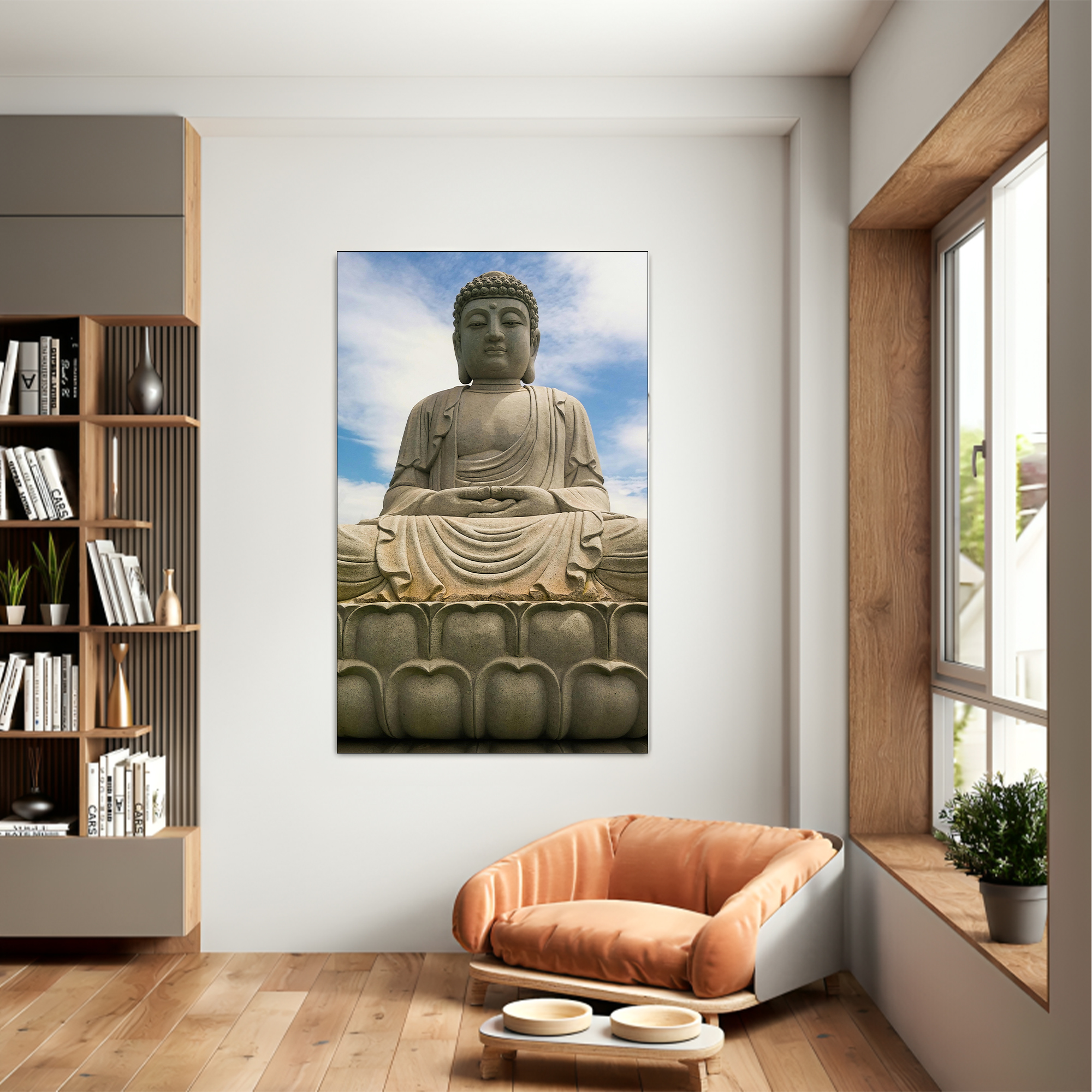 Lord Buddha Canvas painting with frame Big Size Wall Art for living room,Bedroom,Drawing room,Hotels