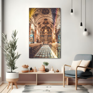Catholic Church Space Canvas painting with frame Big Size Wall Art for living room,Bedroom,Drawing room,Hotels