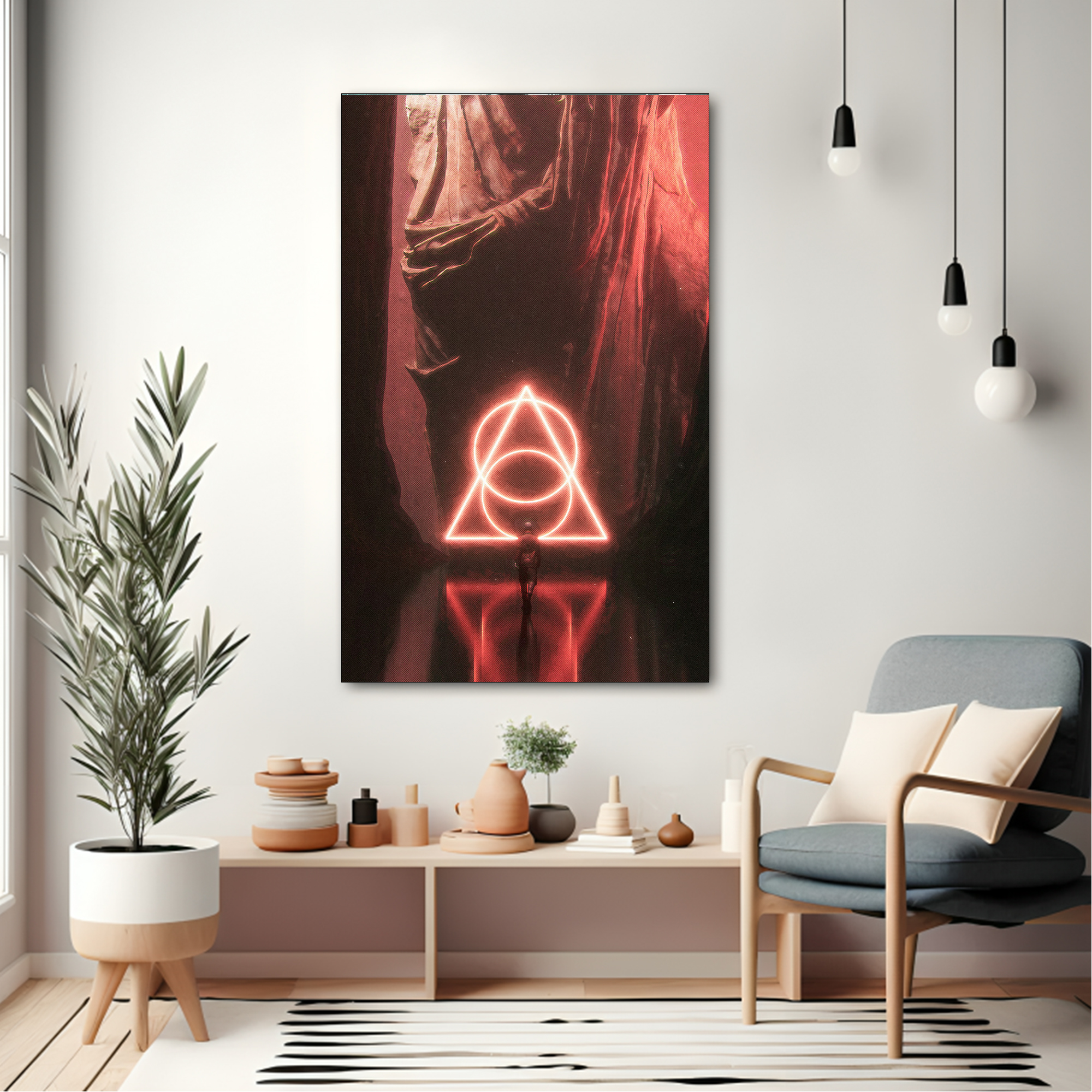 Illuminati Calm Canvas painting with frame Big Size Wall Art for living room,Bedroom,Drawing room,Hotels - Image 2
