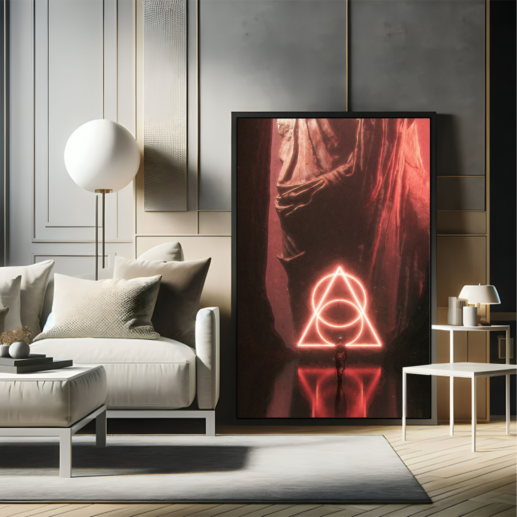 Illuminati Calm Canvas painting with frame Big Size Wall Art for living room,Bedroom,Drawing room,Hotels - Image 5