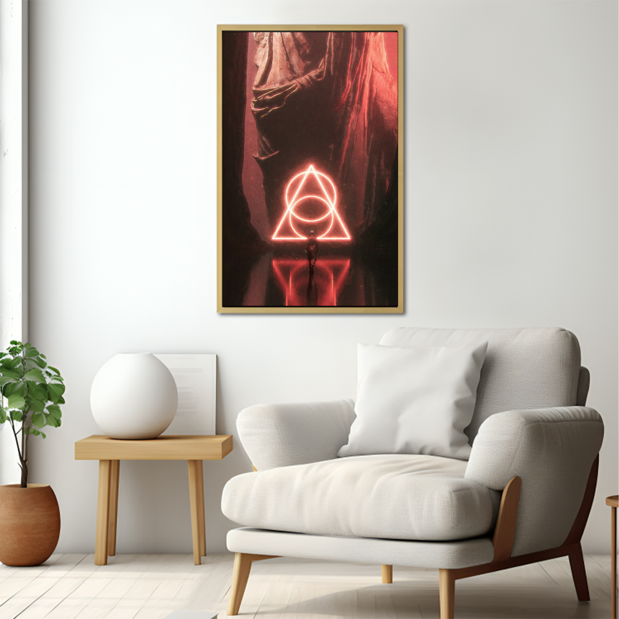 Illuminati Calm Canvas painting with frame Big Size Wall Art for living room,Bedroom,Drawing room,Hotels - Image 3