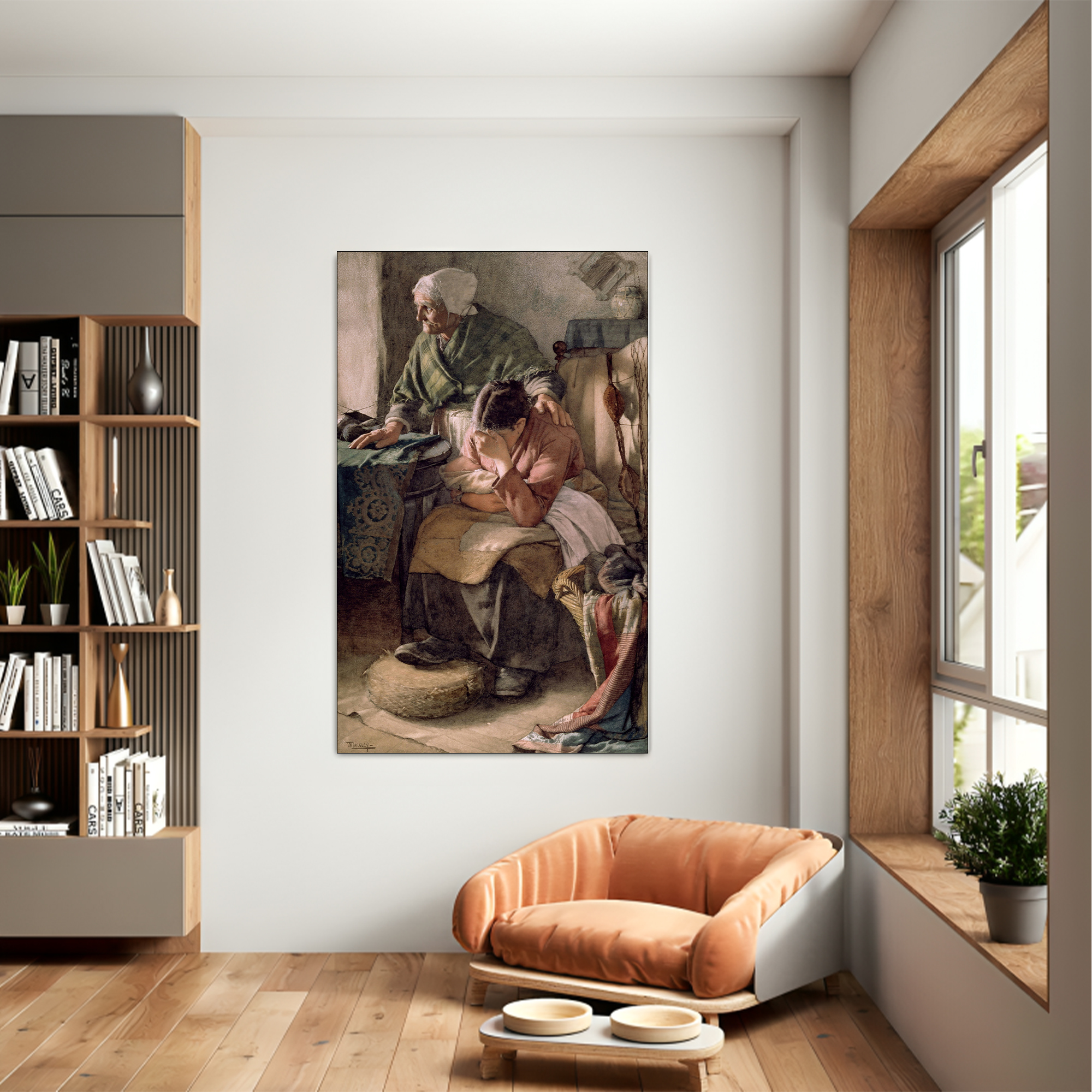 But Men Must Work and Women Must Weep Canvas painting with frame Big Size Wall Art for living room,Bedroom,Drawing room,Hotels - Image 4