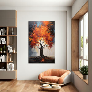Abstract Tree Canvas painting with frame Big Size Wall Art for living room,Bedroom,Drawing room,Hotels