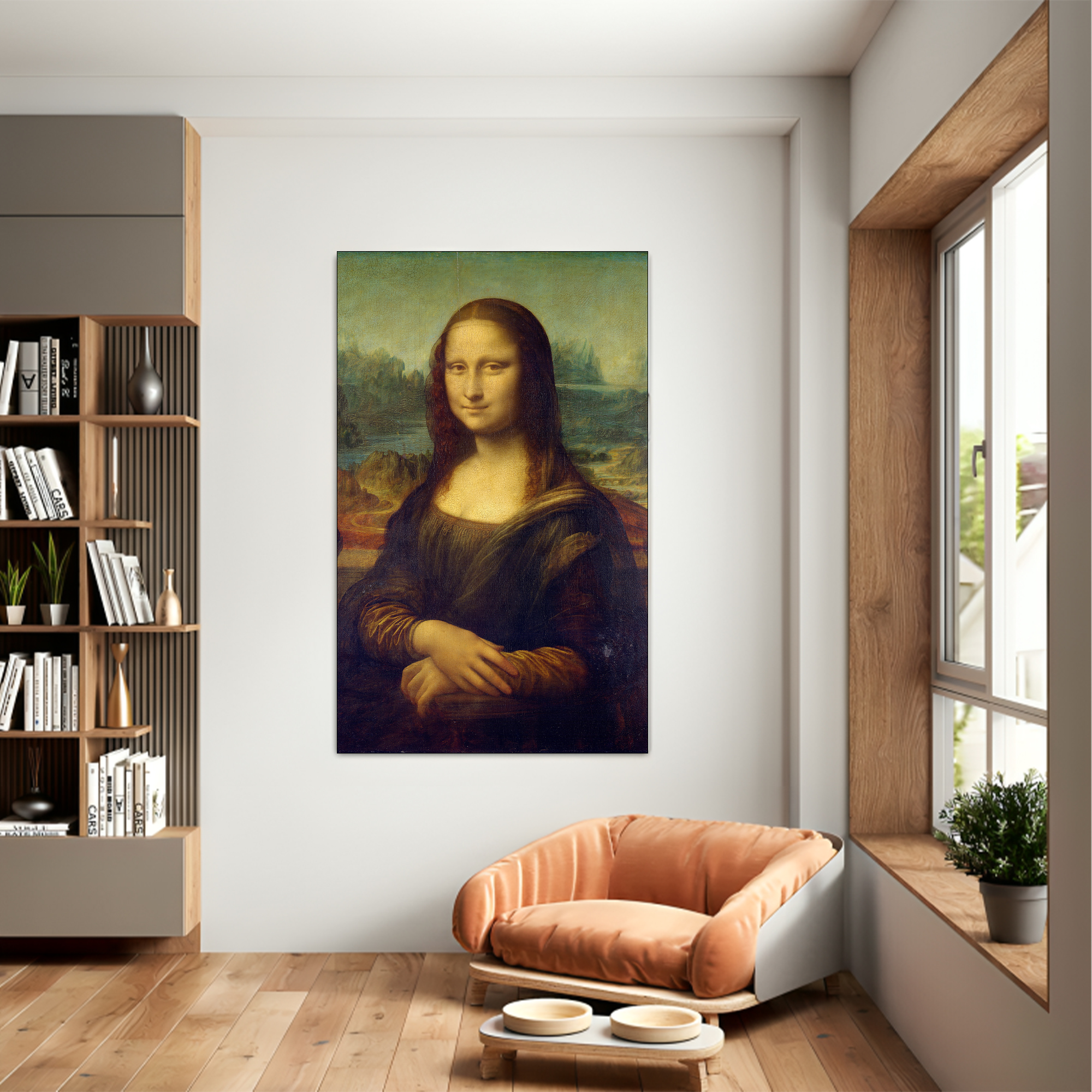 Mona-Lisa Canvas painting with frame Big Size Wall Art for living room,Bedroom,Drawing room,Hotels - Image 4