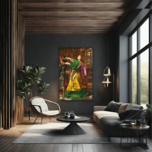 Design Toscano Morgan le Fay Canvas painting with frame Big Size Wall Art for living room,Bedroom,Drawing room,Hotels