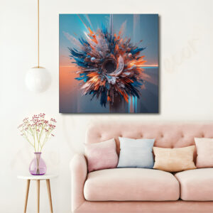 Flower Blast snow with frame Big Size Wall Art for living room,Bedroom,Drawing room,Hotels