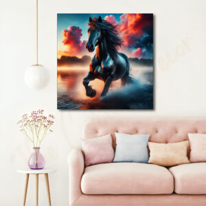 Running Horse with frame Big Size Wall Art for living room,Bedroom,Drawing room,Hotels