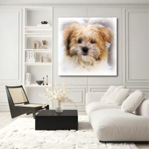 Puppy with frame Big Size Wall Art for living room,Bedroom,Drawing room,Hotels